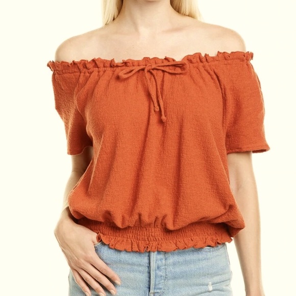 Madewell texture and thread drawstring shirt sz large - Picture 4 of 6